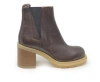 Agl Attilio Giusti Leombruni Brown Textured Leather Ankle Boot With Elastic Side Panels In Brown