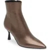 Agl Attilio Giusti Leombruni Ide Metallic Leather Bootie In Smoke-nero