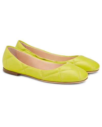 Agl Attilio Giusti Leombruni Agl Karin Leather Ballet Flat In Green