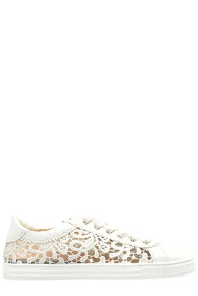 Agl Attilio Giusti Leombruni Agl Lace Detail Sneakers In Beige
