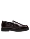 Agl Attilio Giusti Leombruni Agl Leather Loafer In Mocha Color In Black