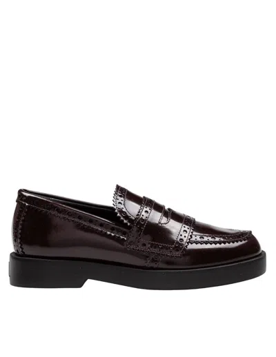 Agl Attilio Giusti Leombruni Agl Leather Loafer With Vamp In Brown