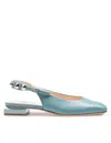 Agl Attilio Giusti Leombruni Sligback Angie L Spike In Matcha Color Leather In Matcha