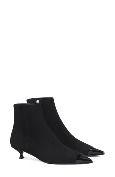 Agl Attilio Giusti Leombruni Agl Lenor Pointed Cap Toe Kitten Heel Bootie In Nero-nero