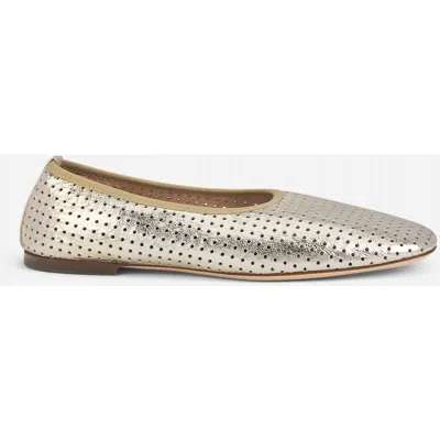 Agl Attilio Giusti Leombruni Agl Lucy Perforated Ballet Flat In Silver