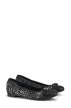Agl Attilio Giusti Leombruni Agl Mae Cap Toe Tweed Ballet Flat In Nero-nero-nero-nero