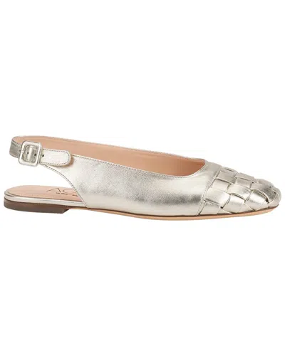 Agl Attilio Giusti Leombruni Agl Mara Sling Wave Leather Slingback In Silver