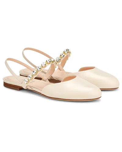 Agl Attilio Giusti Leombruni Agl Milly Crystal Leather Slingback In Gray