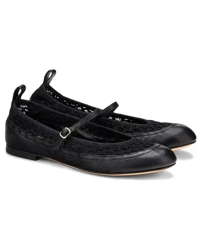 Agl Attilio Giusti Leombruni Agl Milly Plots Leather Ballet Flat In Black