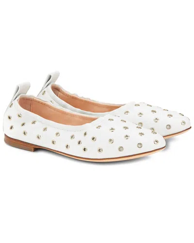 Agl Attilio Giusti Leombruni Agl Milly Ring Leather Ballet Flat In White