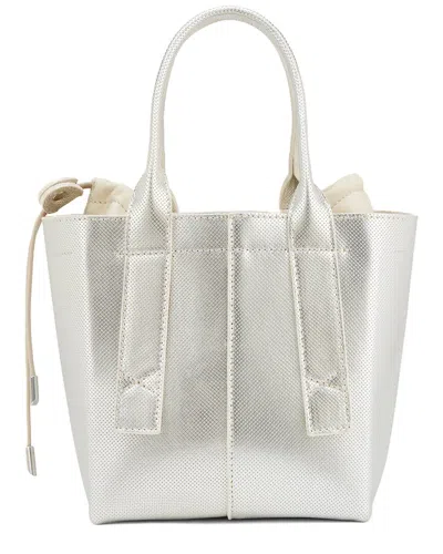 Agl Attilio Giusti Leombruni Agl Minny Luce Leather Tote In Silver