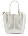 Agl Attilio Giusti Leombruni Minny Luce Leather Tote In Silver