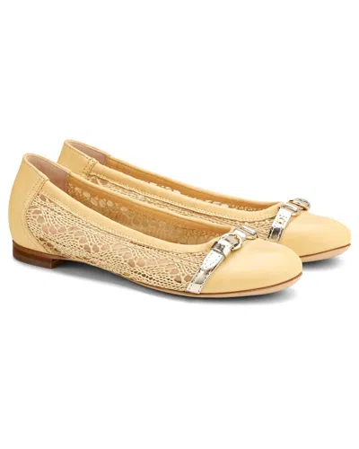 Agl Attilio Giusti Leombruni Agl Monia Leather Ballet Flat In Gold