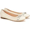 Agl Attilio Giusti Leombruni Women's Monika Cap Toe Ballet Flats In Ivory/black Combo Leather