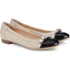 Agl Attilio Giusti Leombruni Agl Monika Cap Toe Ballet Flat In Beige