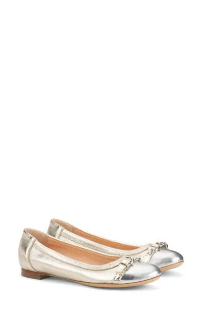 Agl Attilio Giusti Leombruni Agl Monika Cap Toe Ballet Flat In Silvernd-gold