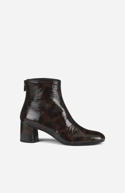 Agl Attilio Giusti Leombruni Agl Olga Patent Leather Ankle Boot With Heel In Brown