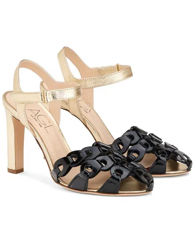 Agl Attilio Giusti Leombruni Agl Petal Sling Leather Sling In Nero-platino