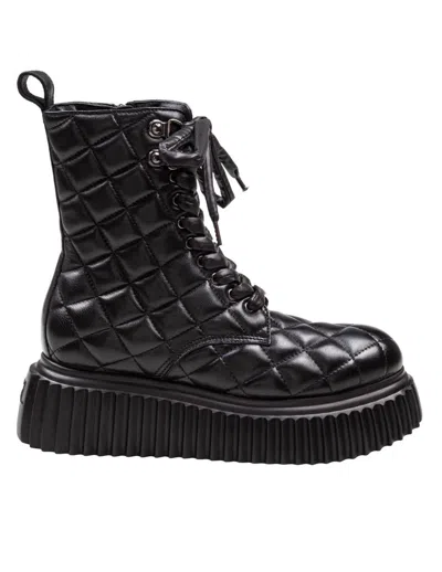 Agl Attilio Giusti Leombruni Agl Quilted Leather Ankle Boot In Black