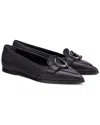 Agl Attilio Giusti Leombruni Agl Rei Piercing Leather Ballet Flat In Black