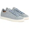 Agl Attilio Giusti Leombruni Women's Suzie Denim Print Lace Up Low Top Sneakers In Jeans-milk