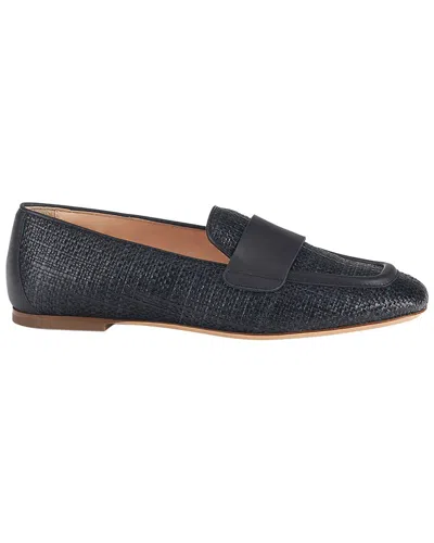 Agl Attilio Giusti Leombruni Agl Sheryl Raffia Leather Moccasin In Black