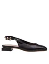Agl Attilio Giusti Leombruni Sling-back Angie L Spike In Black Leather With Studs In Black