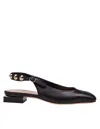 Agl Attilio Giusti Leombruni Sling-back Angie L Spike In Black Leather With Studs In Black