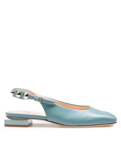 AGL ATTILIO GIUSTI LEOMBRUNI AGL SLINGBACK BALLERINA IN MATCHA BLUE LEATHER