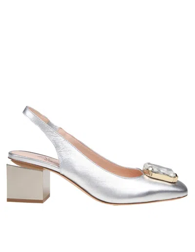 AGL ATTILIO GIUSTI LEOMBRUNI AGL SLINGBACK IN SOFT LAMINATED LEATHER