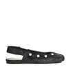 Agl Attilio Giusti Leombruni Agl Slingback Shoes In Textured Black Leather