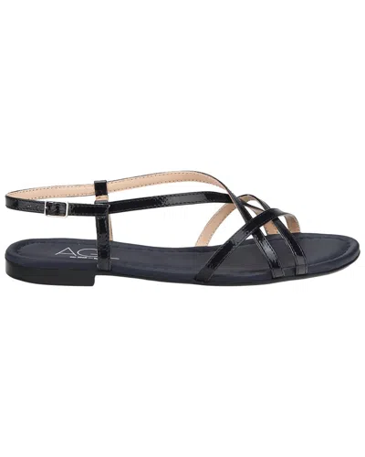 Agl Attilio Giusti Leombruni Agl Summer Straps Patent Leather Sandal In Black