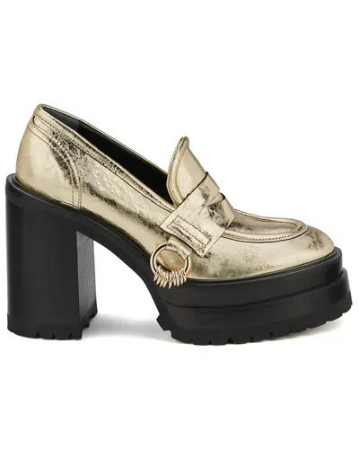 Agl Attilio Giusti Leombruni Agl Woman Loafers Platinum Size 11 Soft Leather In Gold