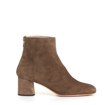 Agl Attilio Giusti Leombruni Agl Taupe Suede Ankle Boot Heel 60mm In Brown