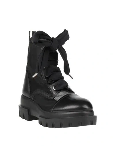 Agl Attilio Giusti Leombruni Agl Woman Ankle Boots Black Size 11 Leather, Textile Fibers