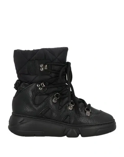 Agl Attilio Giusti Leombruni Agl Woman Ankle Boots Black Size 8 Leather, Textile Fibers