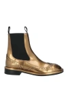 Agl Attilio Giusti Leombruni Agl Woman Ankle Boots Bronze Size 7 Leather In Yellow