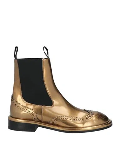 Agl Attilio Giusti Leombruni Agl Woman Ankle Boots Bronze Size 7 Leather In Yellow