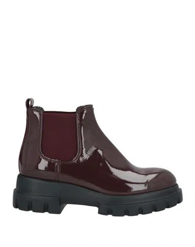Agl Attilio Giusti Leombruni Agl Woman Ankle Boots Burgundy Size 8 Leather In Red