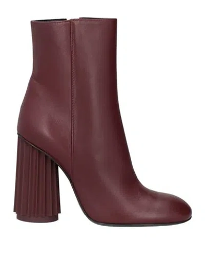 Agl Attilio Giusti Leombruni Agl Woman Ankle Boots Burgundy Size 7 Leather In Red