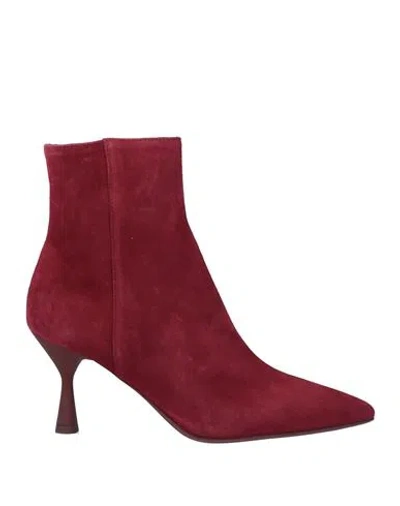 Agl Attilio Giusti Leombruni Agl Woman Ankle Boots Burgundy Size 8 Leather In Red