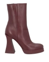 Agl Attilio Giusti Leombruni Agl Woman Ankle Boots Burgundy Size 8 Leather In Red