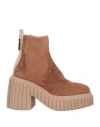 Agl Attilio Giusti Leombruni Agl Woman Ankle Boots Camel Size 10 Soft Leather In Beige
