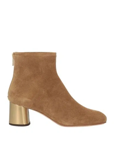 Agl Attilio Giusti Leombruni Agl Woman Ankle Boots Camel Size 7 Leather In Sand