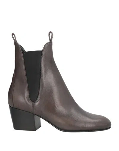 Agl Attilio Giusti Leombruni Agl Woman Ankle Boots Charcoal Size 7 Leather