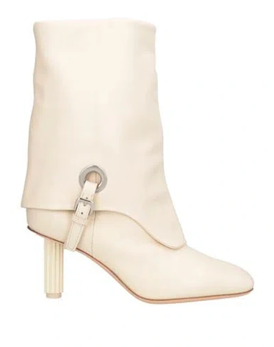 Agl Attilio Giusti Leombruni Agl Woman Ankle Boots Cream Size 8 Leather In White