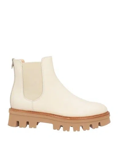 Agl Attilio Giusti Leombruni Agl Woman Ankle Boots Cream Size 8 Leather In White