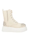 Agl Attilio Giusti Leombruni Agl Woman Ankle Boots Cream Size 9.5 Leather In White