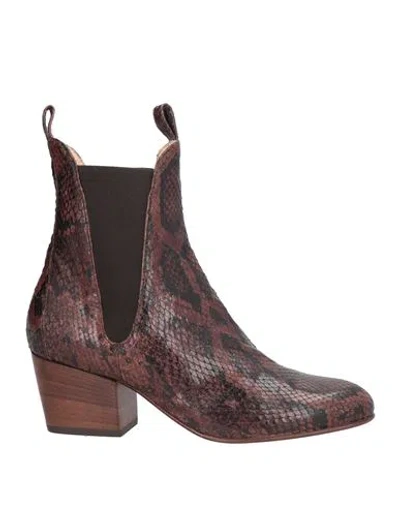 Agl Attilio Giusti Leombruni Agl Woman Ankle Boots Dark Brown Size 7 Leather
