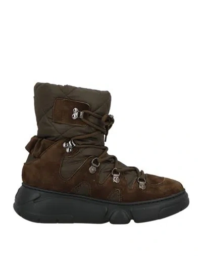 Agl Attilio Giusti Leombruni Agl Woman Ankle Boots Dark Green Size 6 Leather, Textile Fibers